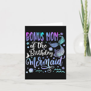Bonus Mum Of The Birthday Mermaid Bday Girl Party Card