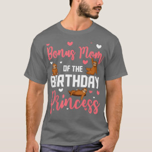 Bonus Mum Of The Birthday Princess Sloth Bday Cele T-Shirt