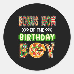 Bonus mum of the boy birthday boy pizza lover classic round sticker