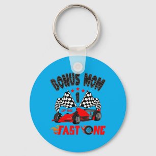 Bonus Mum Of The Fast One Car Racing 1st Birthday Key Ring
