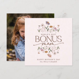 Bonus Mum Photo Mother's Day Card