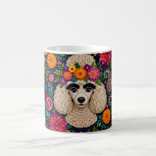 Boo22 Artist Poodle Boho Floral – Colourful Poodle Coffee Mug