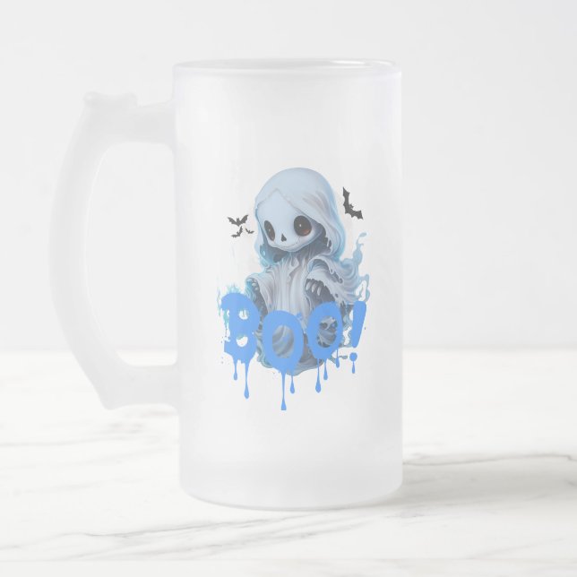 Boo 03 frosted glass beer mug (Left)