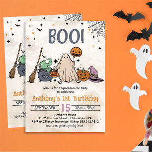 Boo! 1st Birthday Party Halloween Invitation