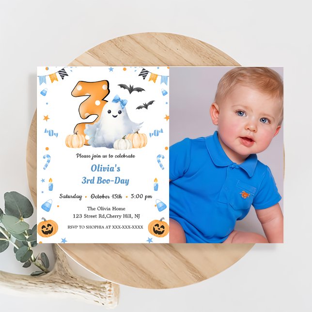 Boo 3rd Birthday  Invitation (Creator Uploaded)