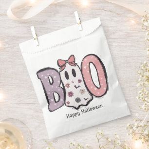 Boo Adorable Ghost Pastel Colours Happy Halloween Favour Bags