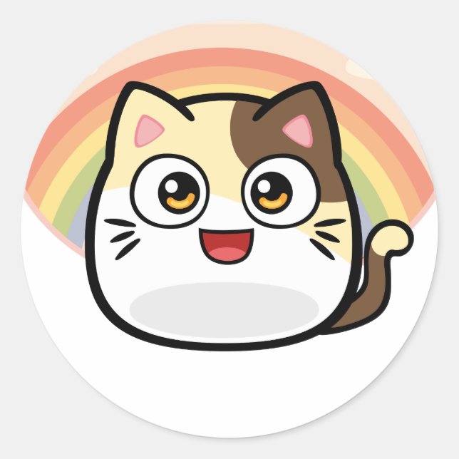 Boo as Cat Design Products Classic Round Sticker (Front)