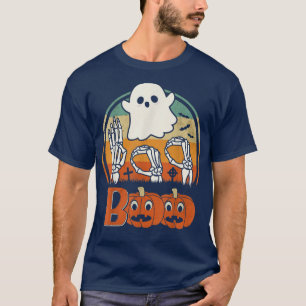 BOO ASL Hands American Sign Language Ghost Hallowe T-Shirt