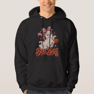 Boo Babe Pink Ghost Halloween Hoodie