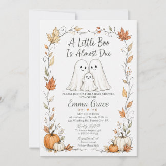 Boo! Baby Due Ghost Family Baby Shower Invite