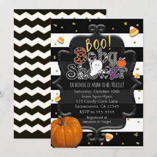 BOO! Baby Shower Ghost Whimsical Halloween Invitation