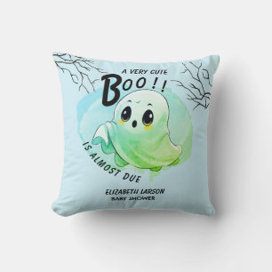 Boo Baby Shower Halloween Blue Themed Cute Party Cushion