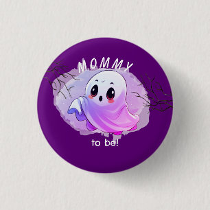 Boo Baby Shower Halloween Deep Purple Themed Party 3 Cm Round Badge
