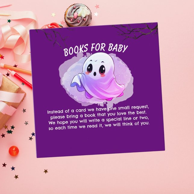 Boo Baby Shower Halloween Deep Purple Themed Party Enclosure Card (Creator Uploaded)