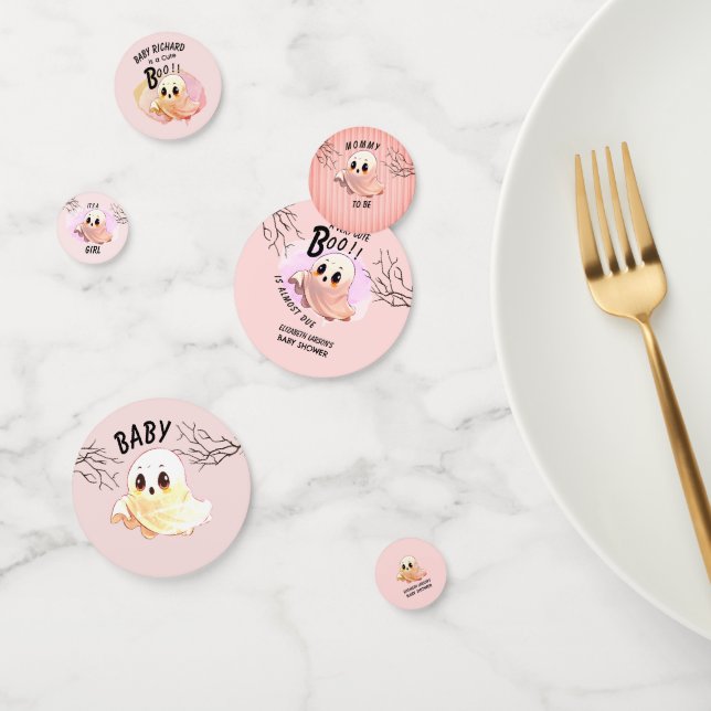 Boo Baby Shower Halloween Pink themed Cute Party Confetti (Group)