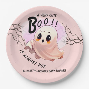 Boo Baby Shower Halloween Pink themed Cute Party Paper Plate