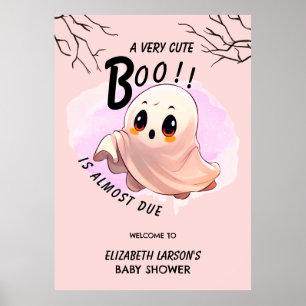 Boo Baby Shower Halloween Pink themed Cute Party Poster