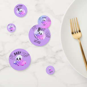 Boo Baby Shower Halloween Purple Themed Cute Party Confetti
