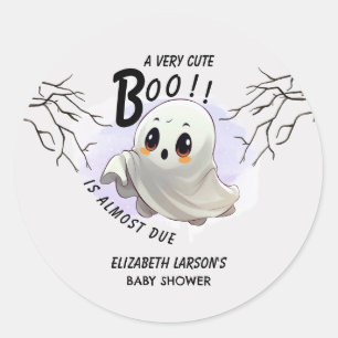 Boo Baby Shower Halloween themed Cute Party Classic Round Sticker