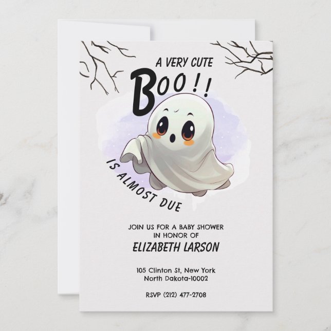 Boo Baby Shower Halloween themed Cute Party Invitation (Front)