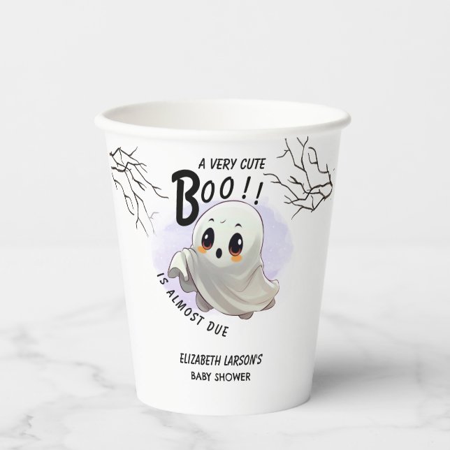 Boo Baby Shower Halloween themed Cute Party Paper Cups (Front)