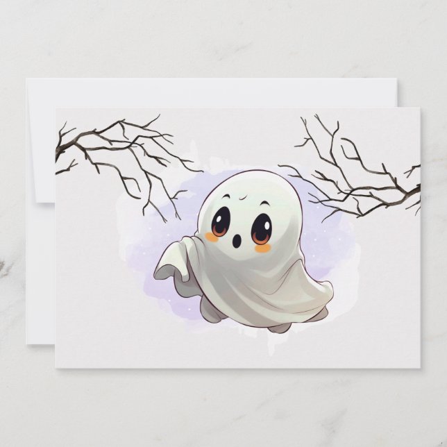 Boo Baby Shower Halloween themed Cute Party Thank You Card (Front)