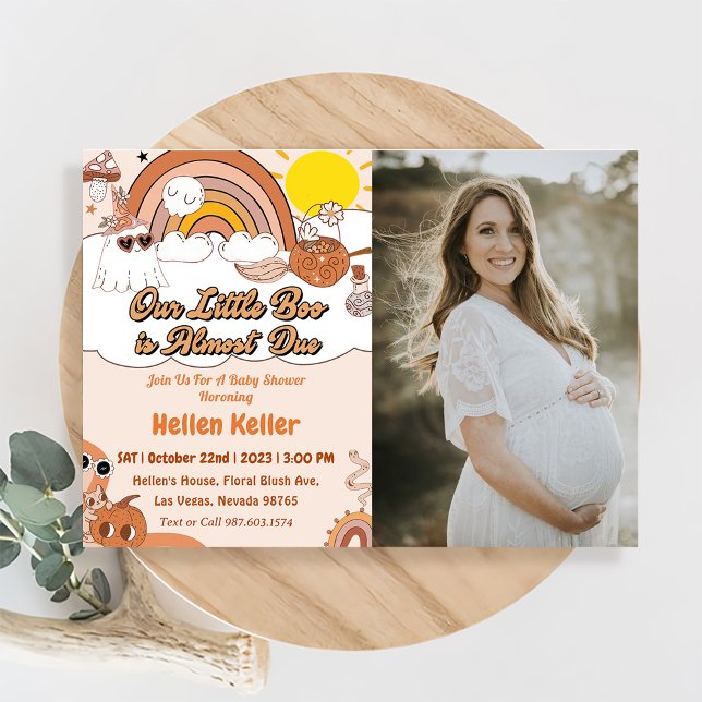 Boo Baby Shower Our Little Boo Is Almost Due Invitation (Creator Uploaded)