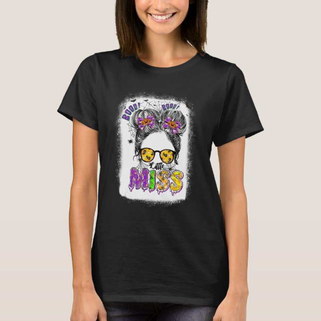 Boo Back To School Little Miss Messy Bun Girls Kid T-Shirt (Front)