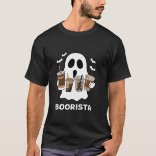 Boo Barista Halloween Party Coffee Ghost Autumn Pu T-Shirt