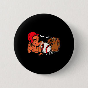 Boo Baseball Halloween Player Catcher Pitcher Spoo 6 Cm Round Badge