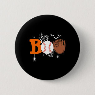 Boo Baseball Halloween Spooky Halloween Baseball P 6 Cm Round Badge