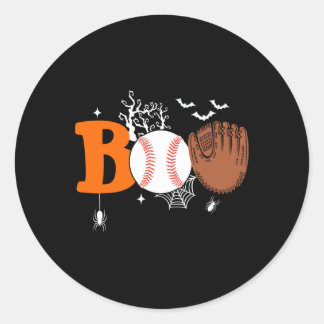 Boo Baseball Halloween Spooky Halloween Baseball P Classic Round Sticker