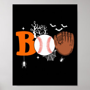 Boo Baseball Halloween Spooky Halloween Baseball P Poster