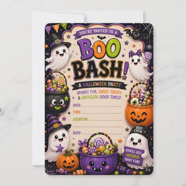 Boo Bash Halloween Party Invitation  (Front)