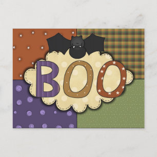 Boo Bat Halloween Postcard