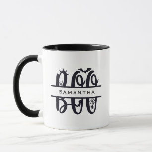Boo Bats & Spider Web Custom Monogram Mug