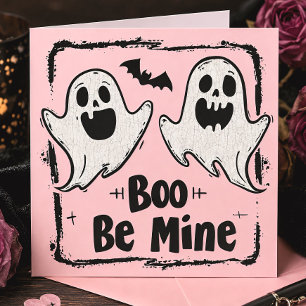Boo Be Mine Cute Ghost Spooky Gothic Valentine Card