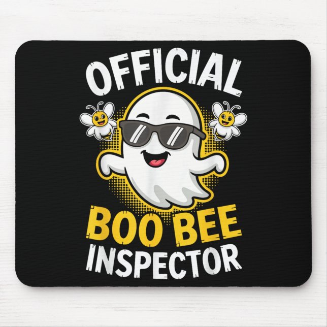 Boo Bee Inspector Shirt Men Women Halloween Costum Mouse Mat (Front)