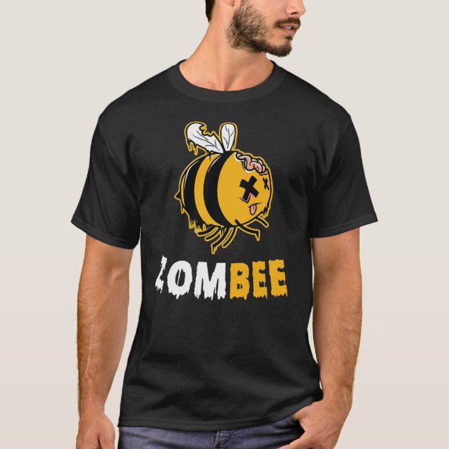 Boo Bee Zombee Zombie Funny Beekeper Halloween Cos T-Shirt (Front)