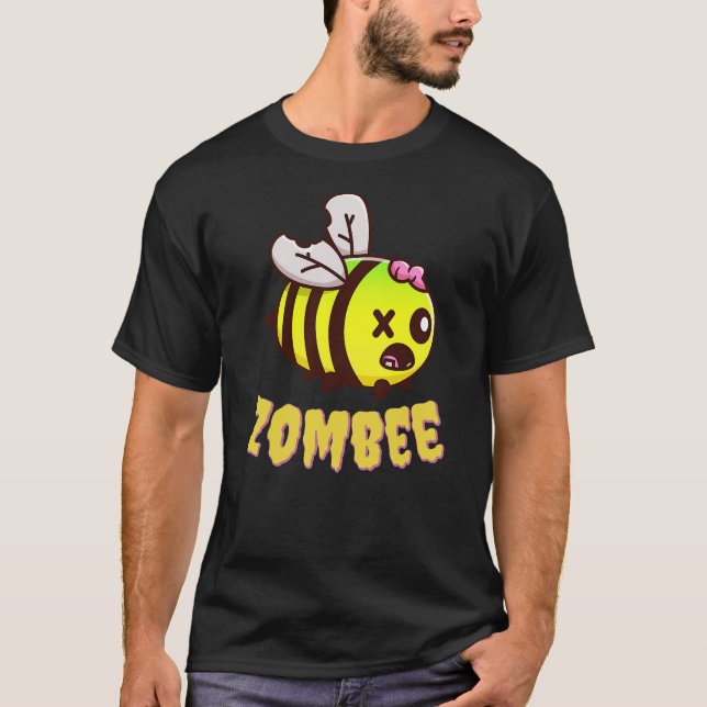 Boo Bee Zombee Zombie Funny Beekeper Halloween Cos T-Shirt (Front)