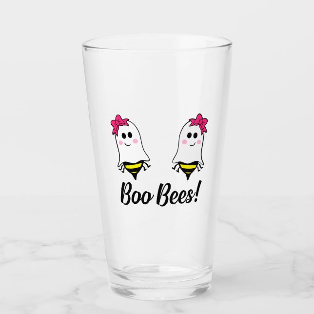 Boo Bees- Breast Cancer Awreness Glass (Front)