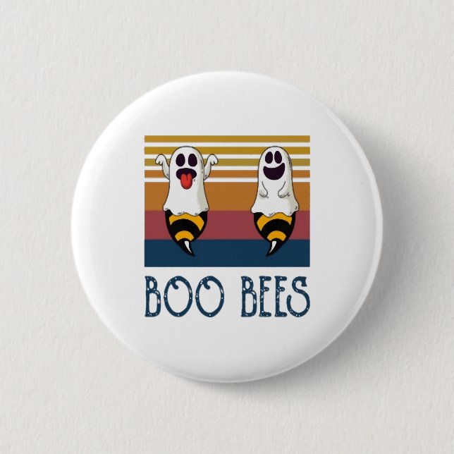 Boo Bees Couple Ghost Halloween shirt 6 Cm Round Badge (Front)