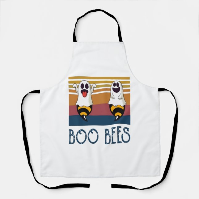 Boo Bees Couple Ghost Halloween shirt Apron (Front)