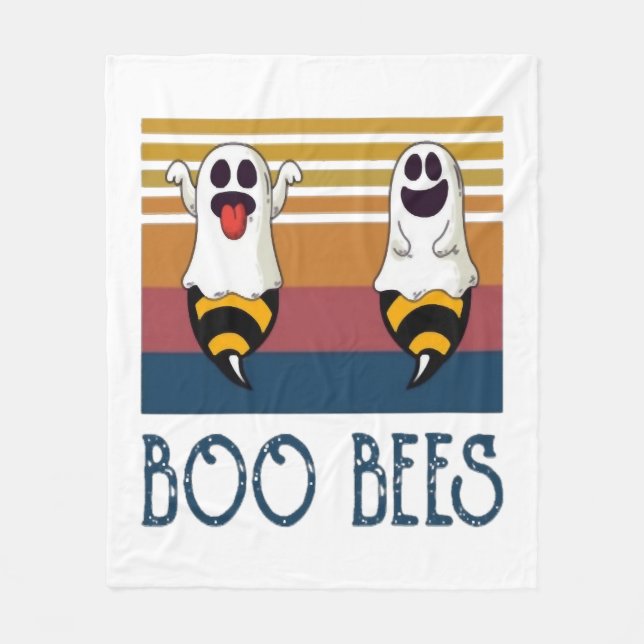 Boo Bees Couple Ghost Halloween shirt Fleece Blanket (Front)