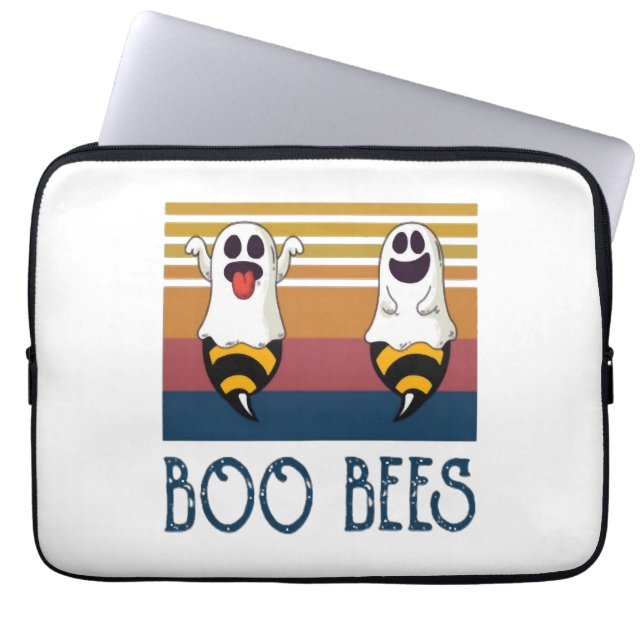 Boo Bees Couple Ghost Halloween shirt Laptop Sleeve (Front)