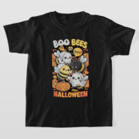 Boo Bees Cute Halloween Ghosts and Pumpkins