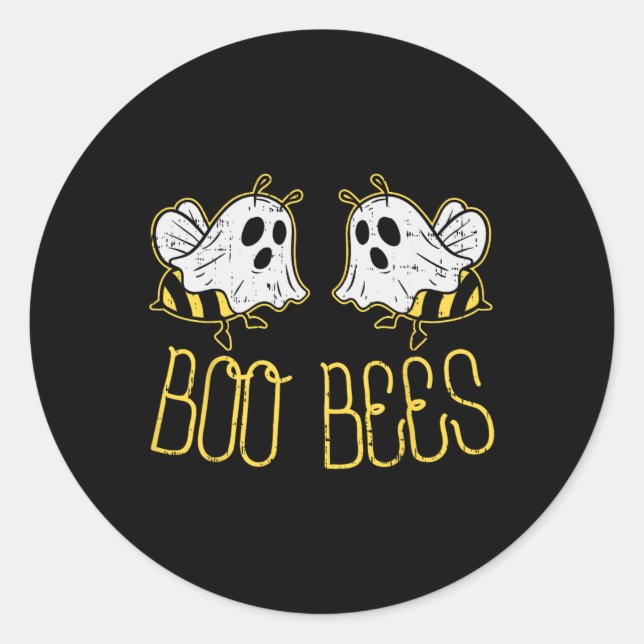 Boo Bees Fun Couples Halloween Costume For Adult H Classic Round Sticker (Front)