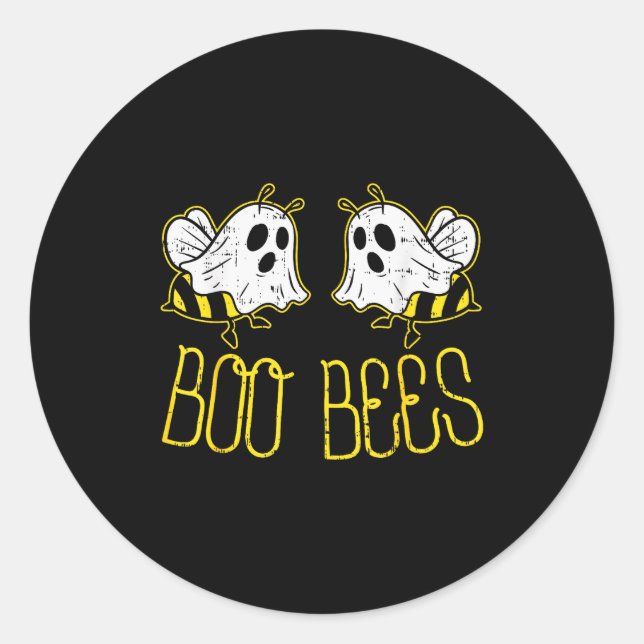 Boo Bees Funny Couples Halloween Costume For Adult Classic Round Sticker (Front)