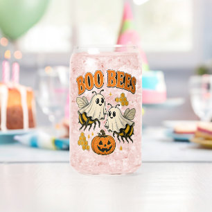 Boo Bees Funny Ghost Bee Pun Cute Halloween Can Glass