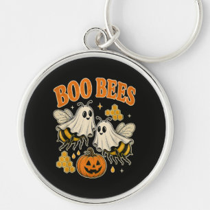 Boo Bees Funny Ghost Bee Pun Cute Halloween Key Ring